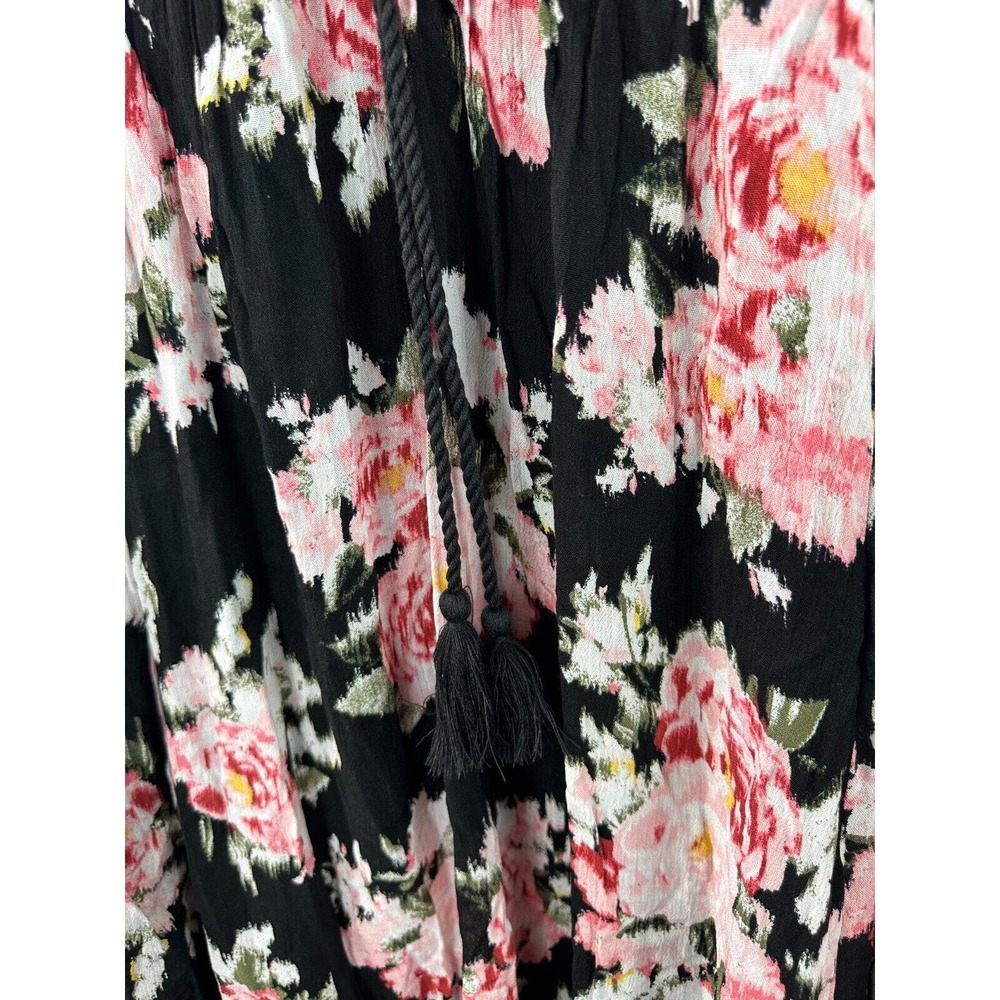 NWT Torrid Mini Gauze Lace Up Skater Dress Black Floral Print Plus Size 5 5X - Picture 9 of 15